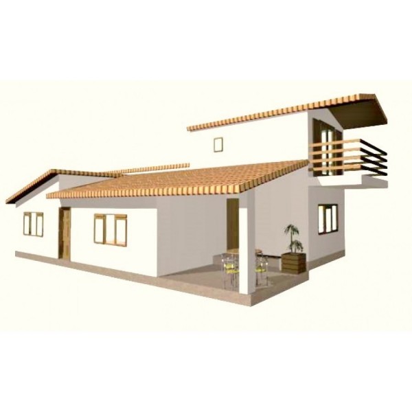 Design of a patio in a prefabricated house or in a compatible house.